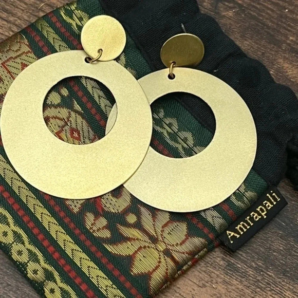 Mirrored Circle Door Knocker Earrings - Picture 7 of 10